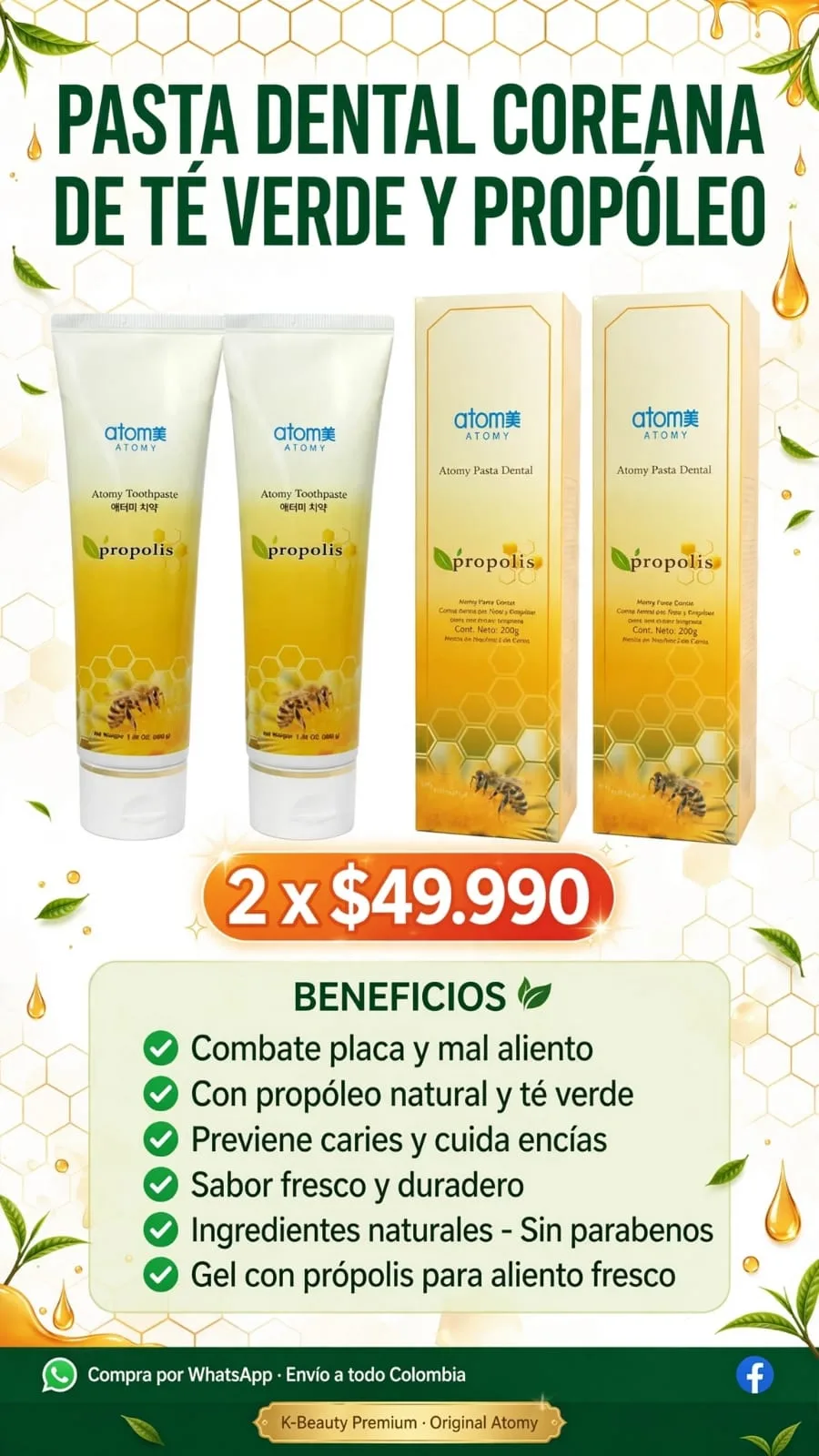 PASTA DENTAL COREANA 100 % Natural imagen 3