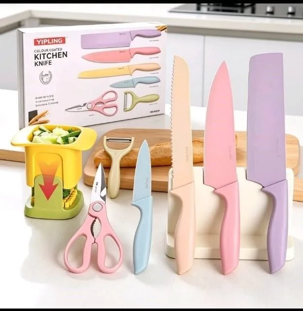 🥔🔪 COMBO CORTADOR DE PAPAS + JUEGO DE CUCHILLOS ✨