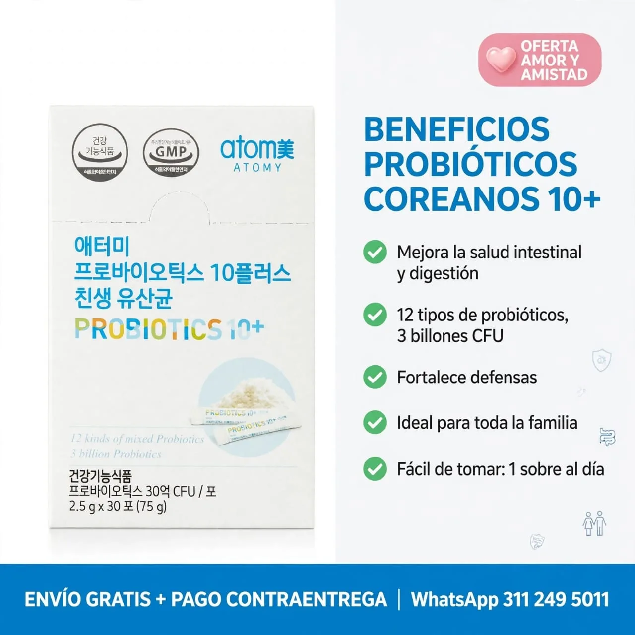 PROBIÓTICOS KOREANOS 10 + x30 SOBRES imagen 3
