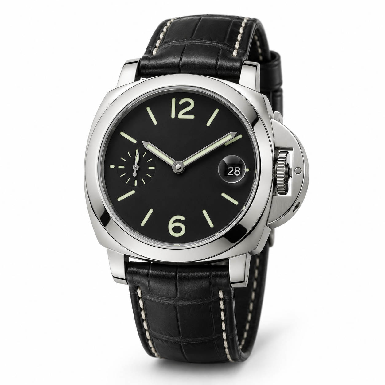 Marina 6-12 Lupa - Cuero Negro / Plateado Negro