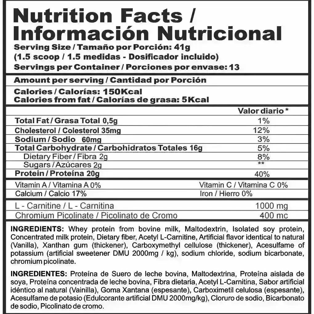 Proteína Mega Lite Zero 1lb – Nutramerican Pharma imagen 2