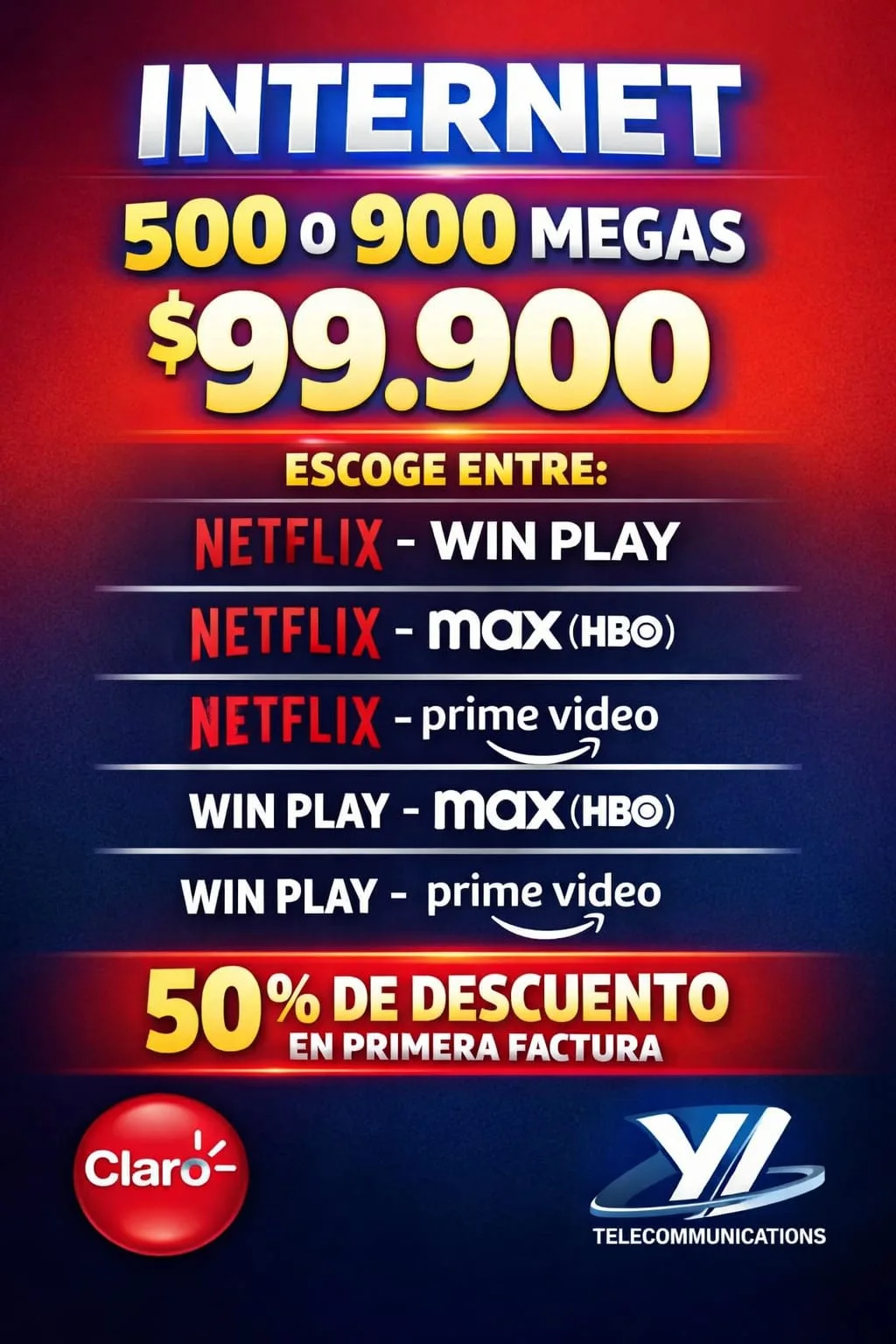 Internet 500 o 900 megas