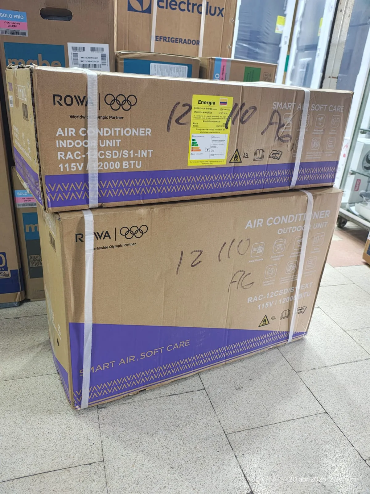 Aire acondicionado minisplit marca rowa 12,000 btu