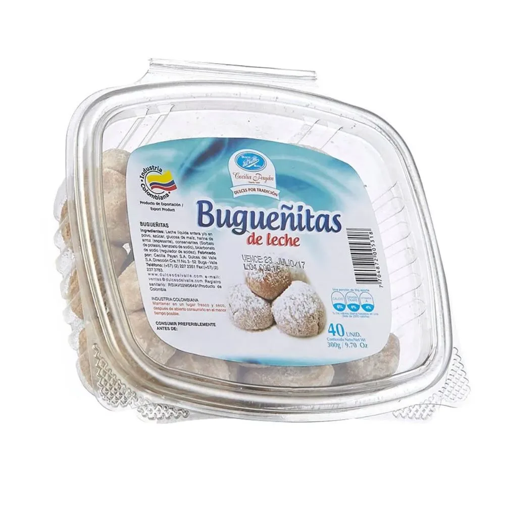 Buguenitas de Manjar Dulces del Valle x 300gr (40 unid) Precio regular €9,95