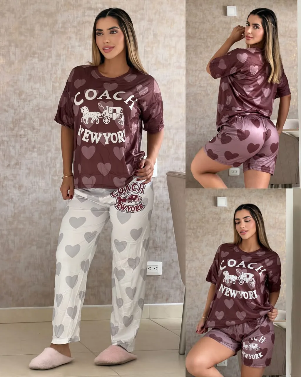 Pijama 3 piezas P0170 Pack x 3 para mujer. imagen 2