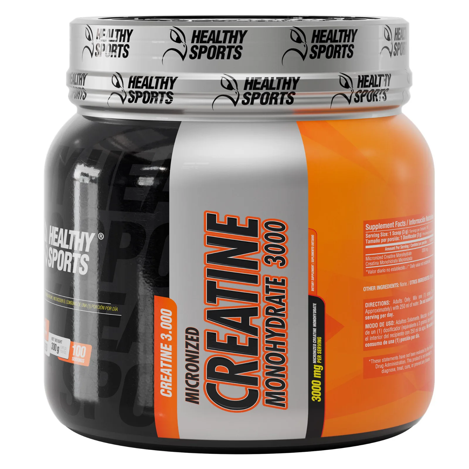 Creatina Monohidratada Healthy Sports 300gr – 100 Servicios