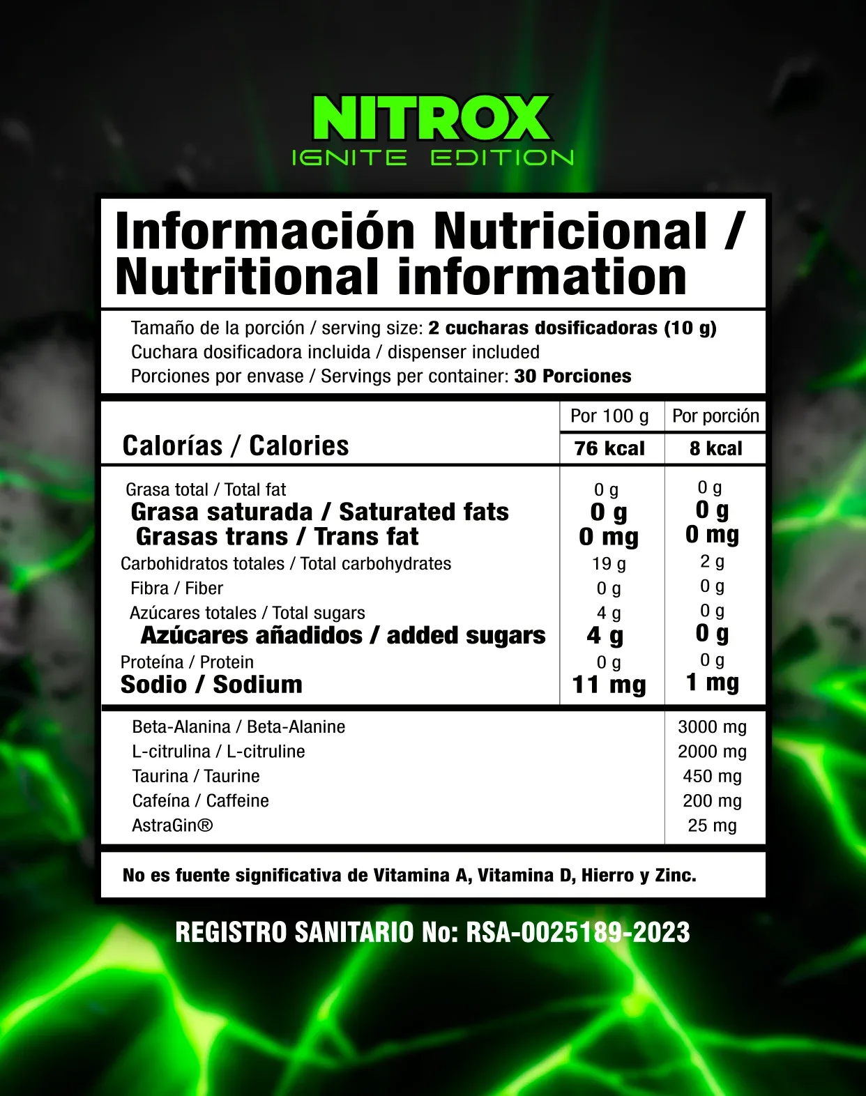 Pre-Entreno Nitrox Ignite imagen 2