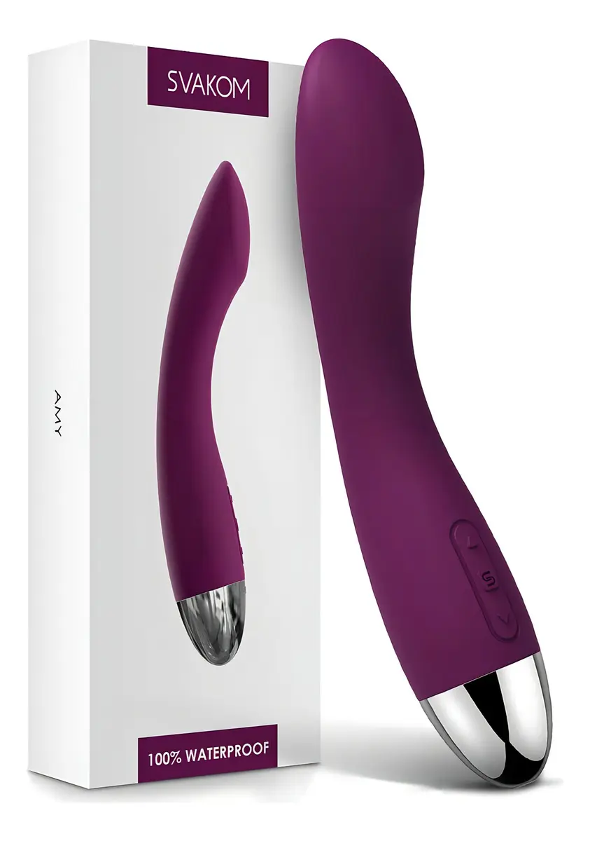 Vibrador Punto G Svakom Amy, Recargable y Sumergible en Violeta Oscuro