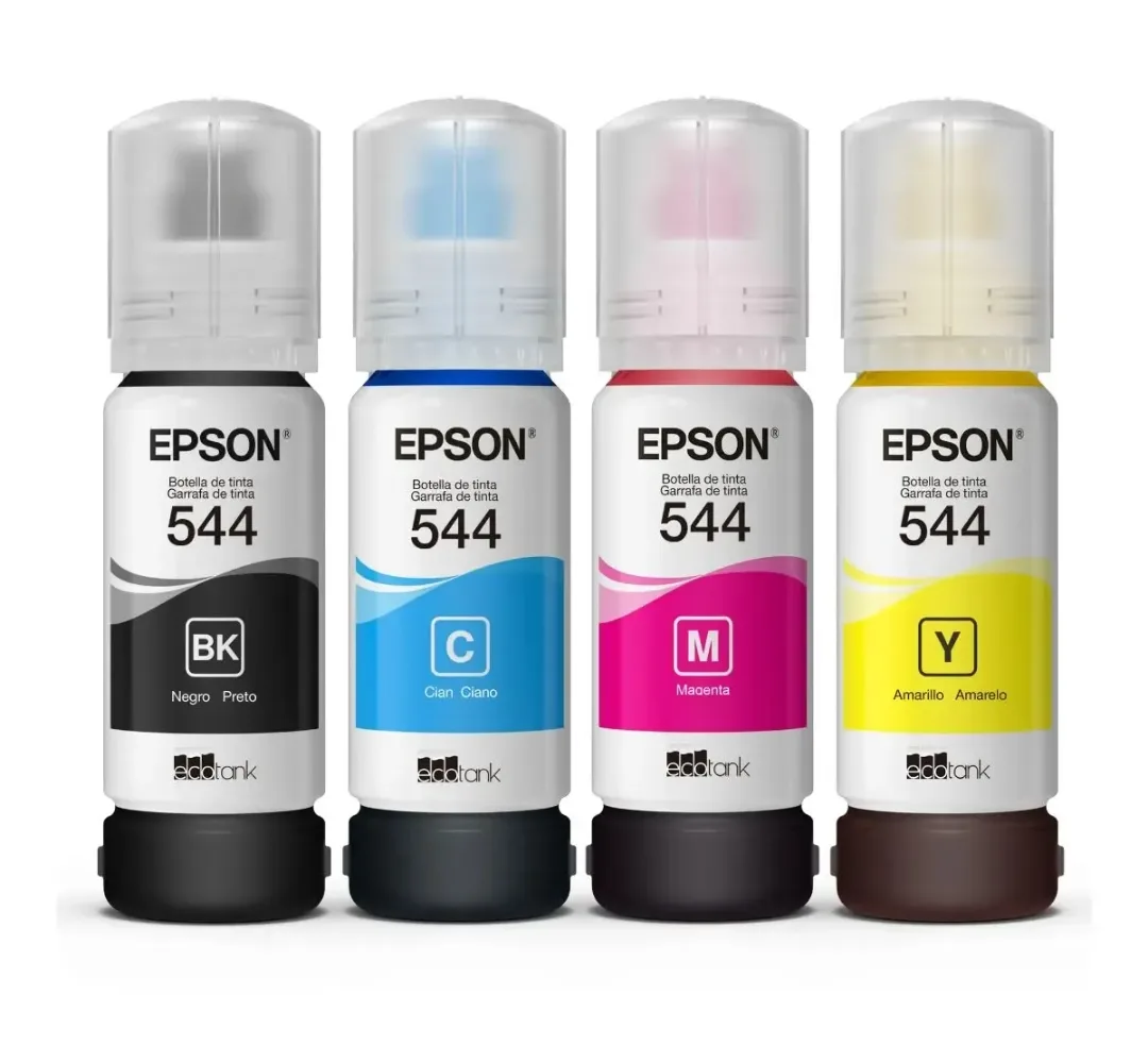 Botellas de Tinta Epson Ecofit Color Negro Cian Magenta y Amarillo T544 x4/U imagen 1