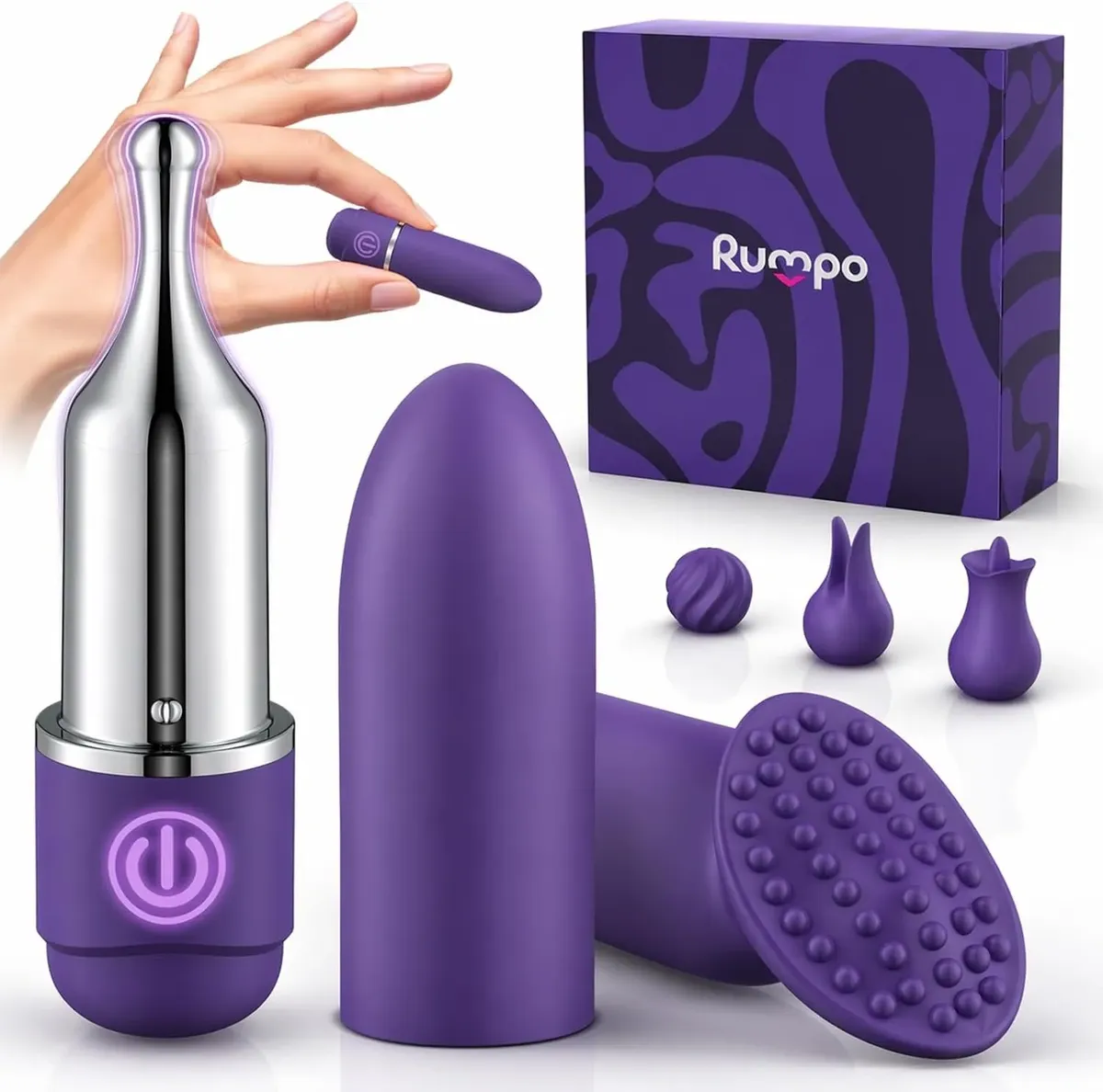 Mini Kit Vibrador Modular 6 En 1 Rumpo Con Cabezas Intercamb