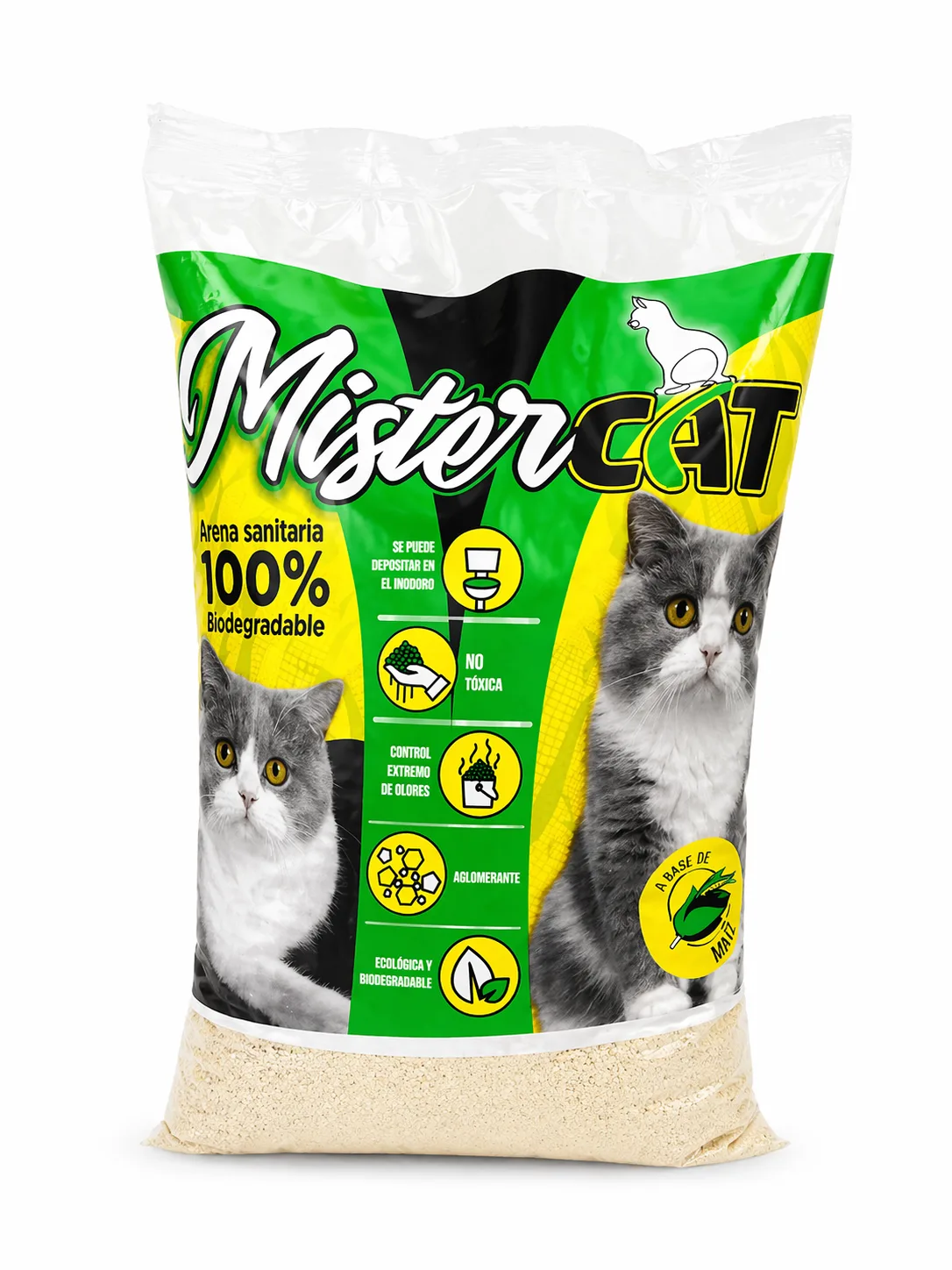 ARENA SANITARIA DE MAIZ MISTER CAT X 4 K imagen 1