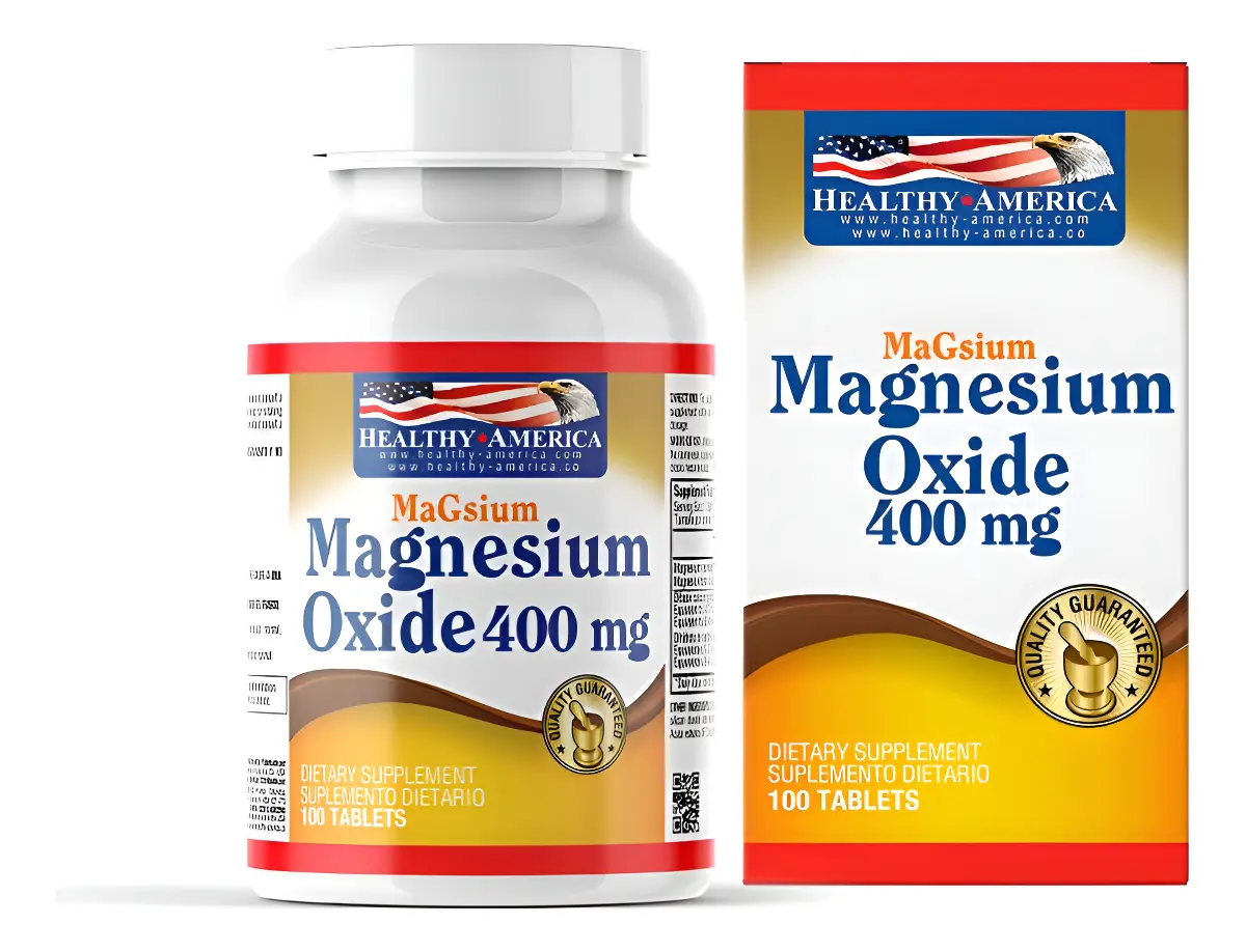 Magnesium Oxide Healthy America – 100 Tabletas