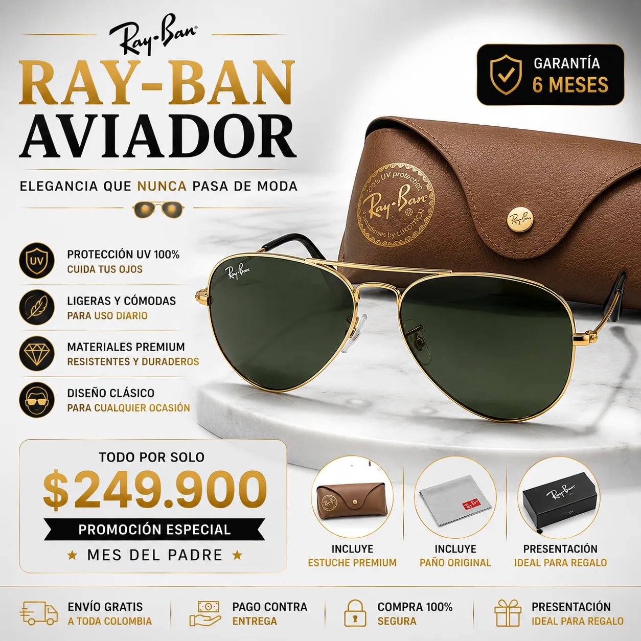 Combo Especial Mes del Padre – Reloj + Gafas + Perfume imagen 2