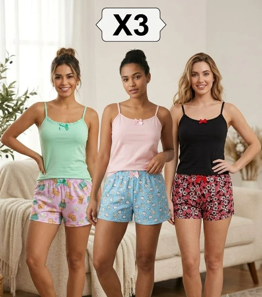 PIJAMA SHORT Y BLUSA X3 🩷✨ imagen 1