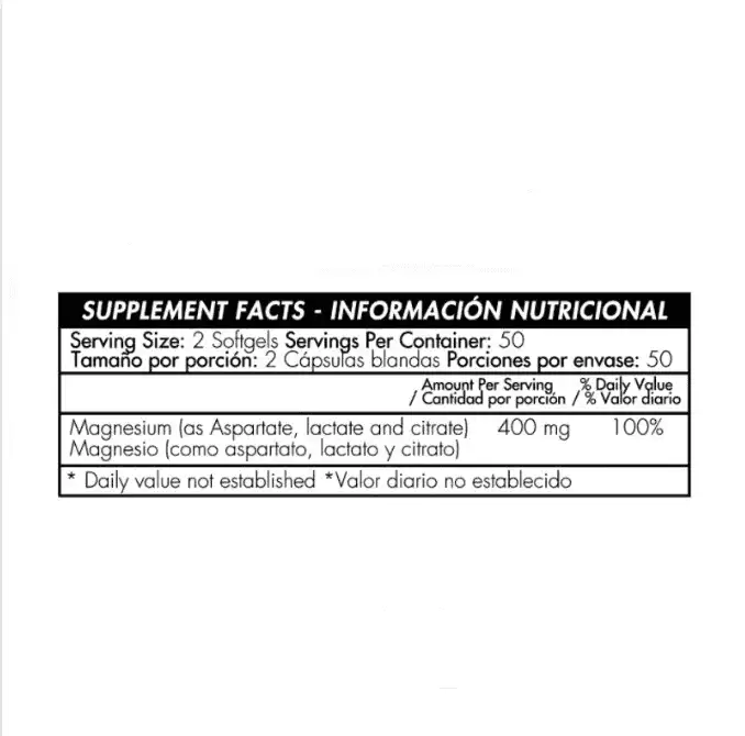 Super Magnesium 400mg Healthy America – 100 Softgels imagen 2