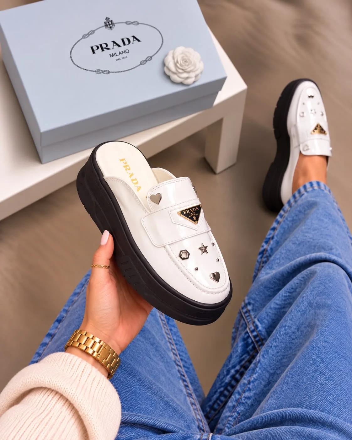 Mocasines P0155 Prada para mujer.