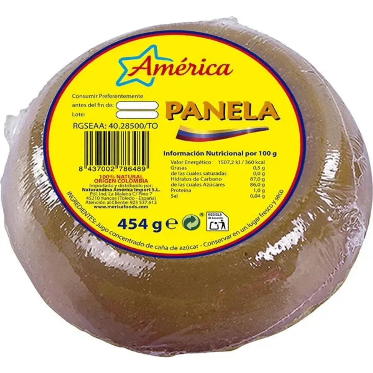 Panela Redonda AMÉRICA 454 g imagen 1