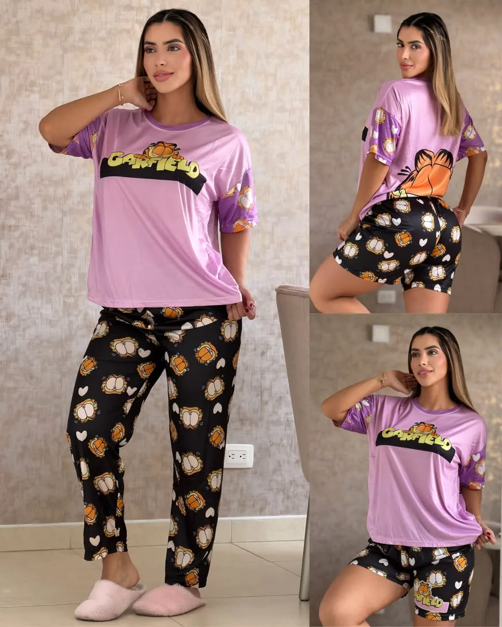 Pijama 3 piezas P0170 Pack x 3 para mujer. imagen 8