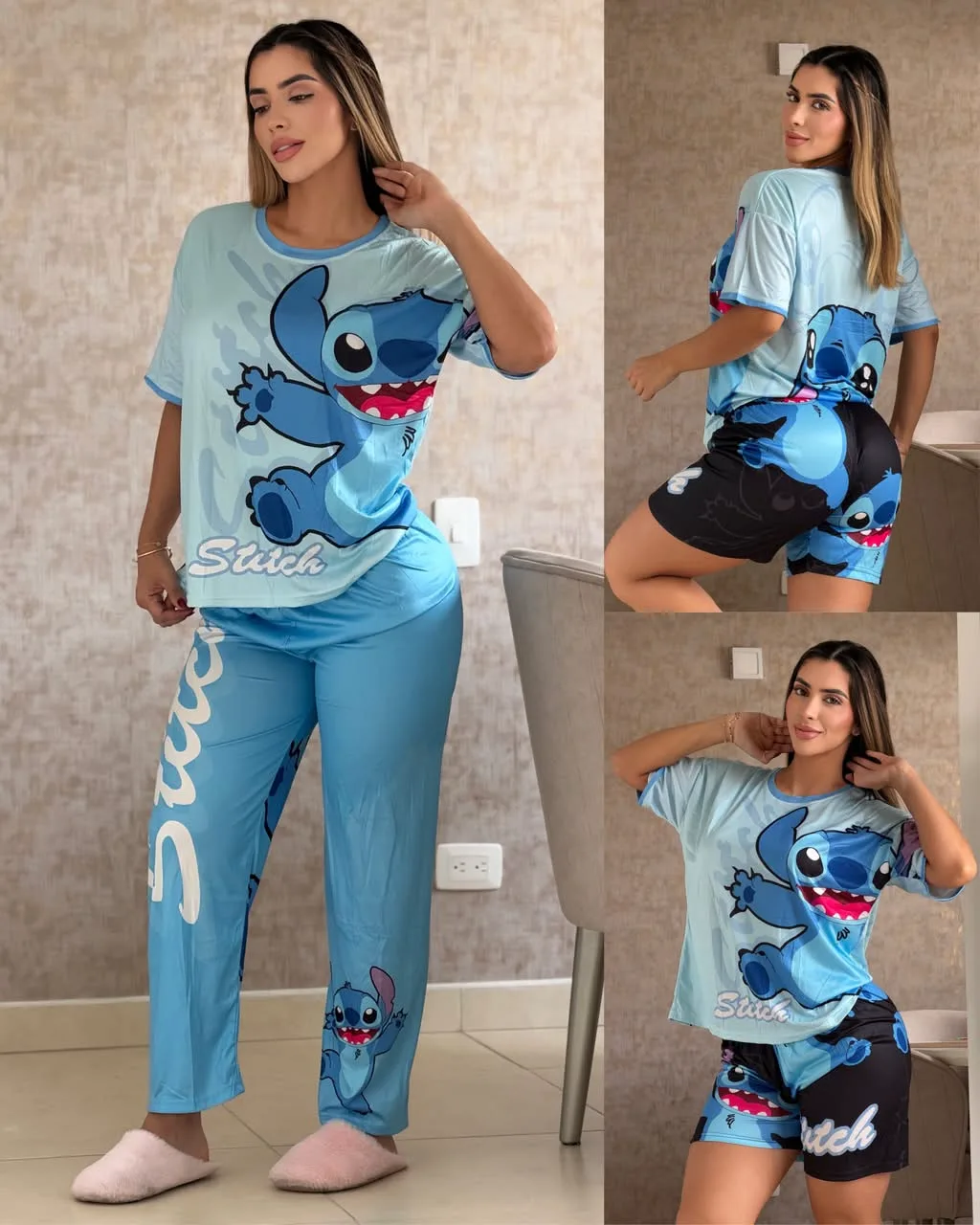 Pijama 3 piezas P0170 Pack x 3 para mujer. imagen 3