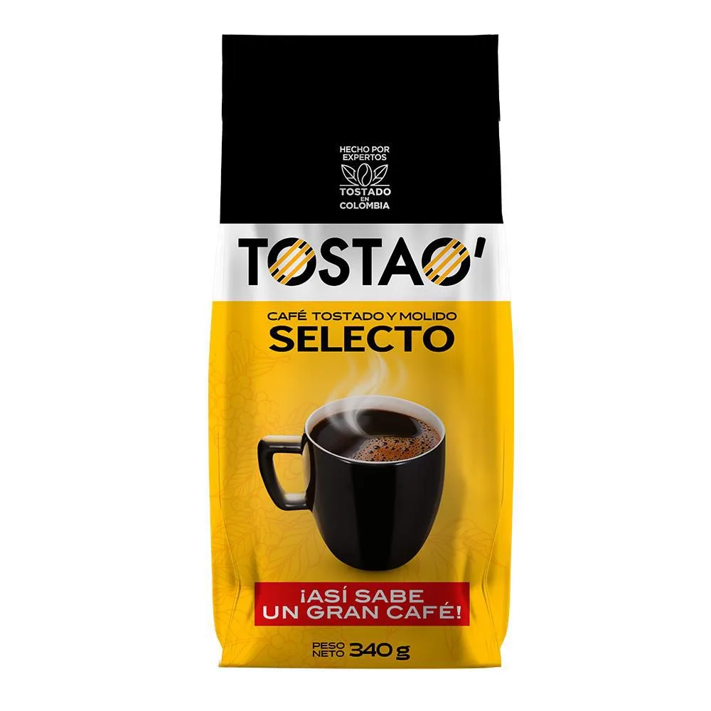 Tostao Cafe tostado y molido selecto x 340gr Precio regular €14,95 Envío calculado a la salida imagen 1