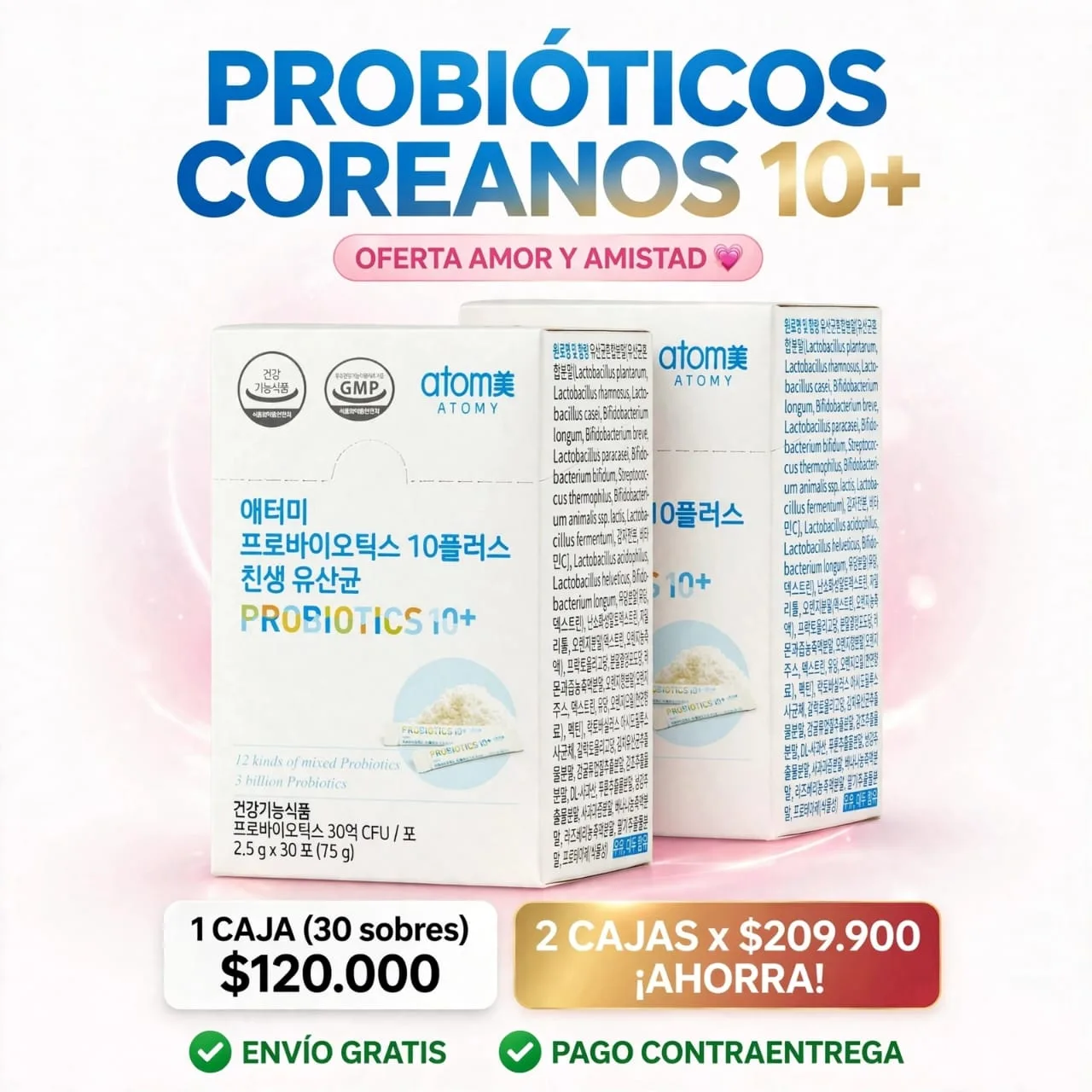 PROBIÓTICOS KOREANOS 10 + x30 SOBRES imagen 1
