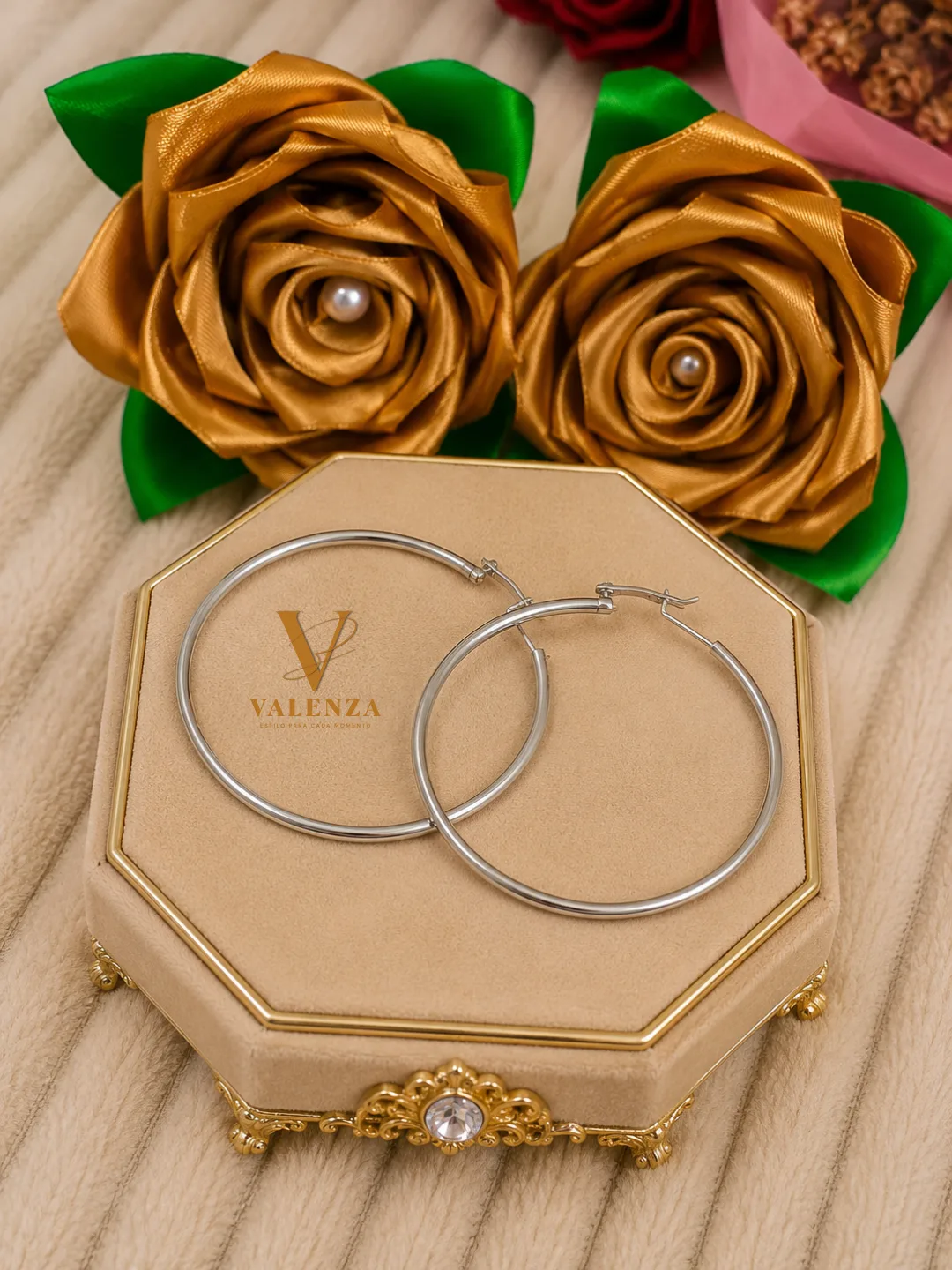 Argollas Plateadas Grandes imagen 1