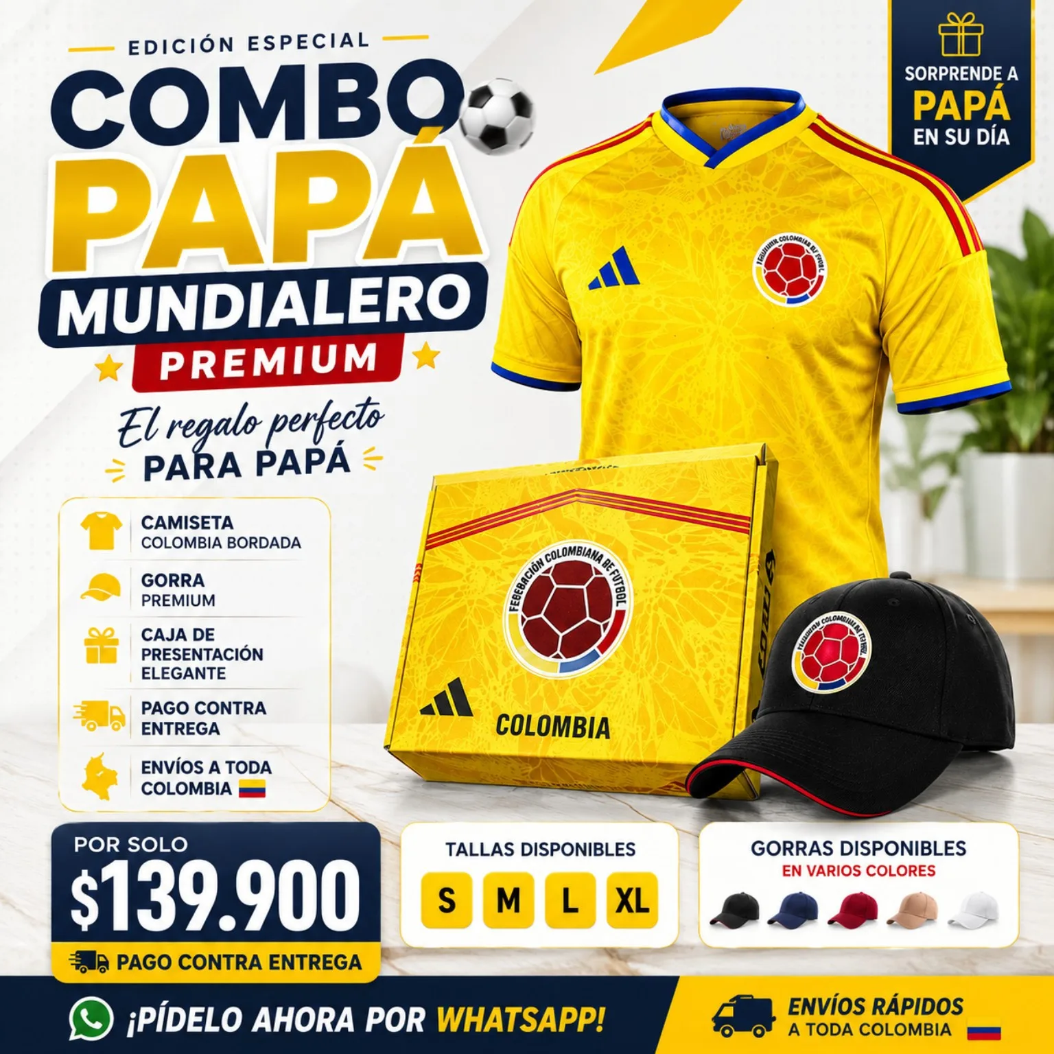 Combo Papá Mundialero Premium 🇨🇴 | Regalo Especial Día del Padre”