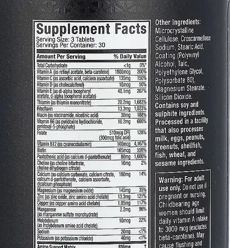 Multivitamínico Platinum MuscleTech 90 Cápsulas imagen 2
