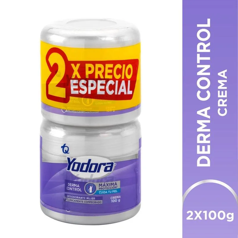 Desodorante Yodora mujer en crema derma control x2und x100g c-u Precio regular €15,95