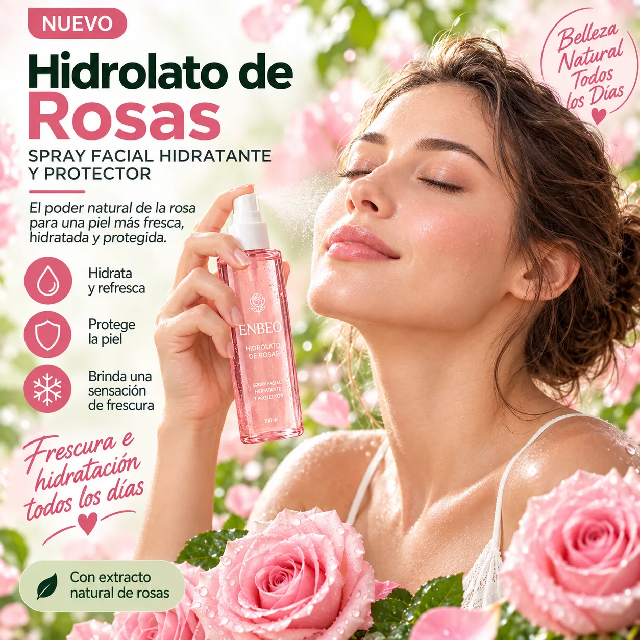 TONICO HIDRATANTE Y REFRESCANTE DE ROSAS imagen 3