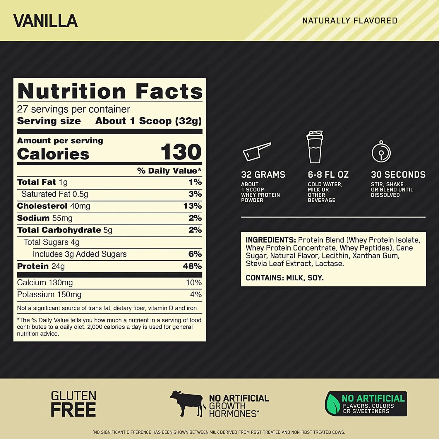 Whey Gold Standard 100% Optimum Nutrition 2lb imagen 3