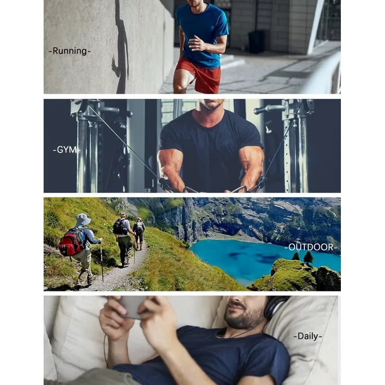 Camisetas de Entrenamiento para Hombre, Paquete de 6, Tops Atléticos Activos, Camisetas de Rendimiento Que Absorben la Humedad y de Secado Rápido, L imagen 4