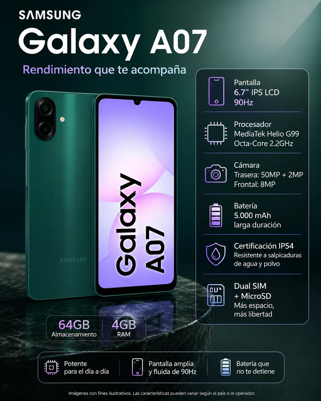 Samsung galaxy a07 de 64 GB