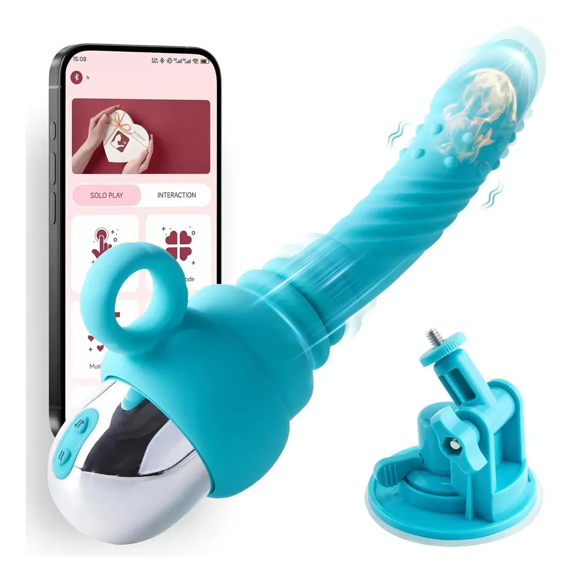 Vibrador Empuje Bluetooth App Calentamiento Silicona