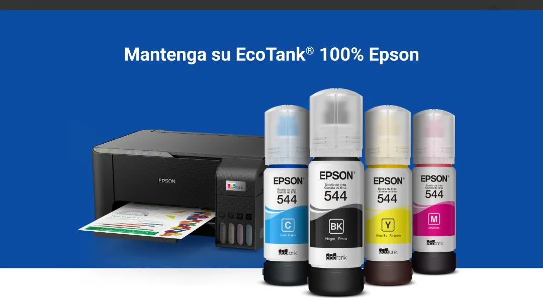 Botellas de Tinta Epson Ecofit Color Negro Cian Magenta y Amarillo T544 x4/U imagen 2